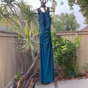 Turqouise Maxi party dress